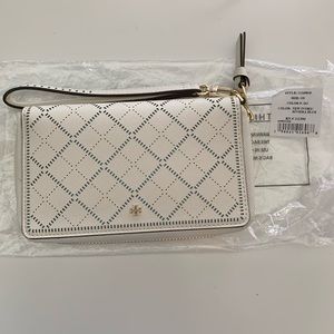 Tory Burch Robinson crosshatch smartphone wristlet